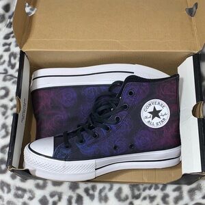 NWOT Converse Women's High-Top Sneakers - Black and Purple